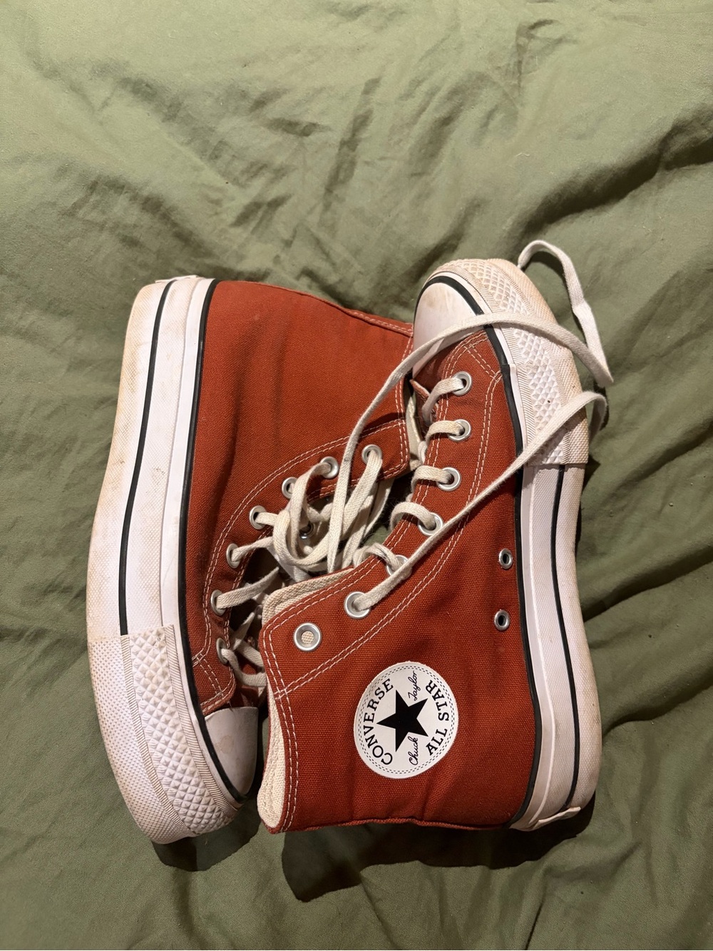 Converse Chuck Taylor All Star High Top Sneakers Platform - Rust Orange